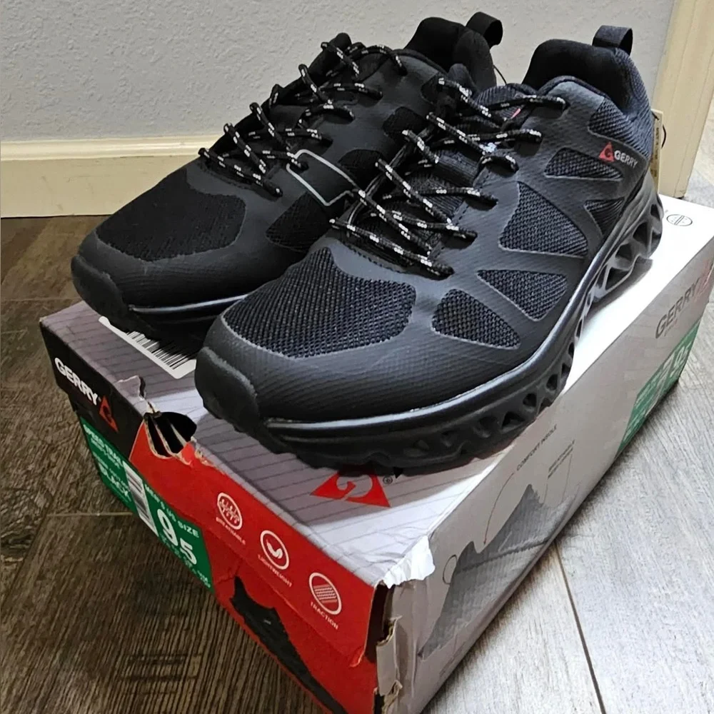 Gerry Mens Sneakers Speed Trail Black Shoe New In Box size 9.5